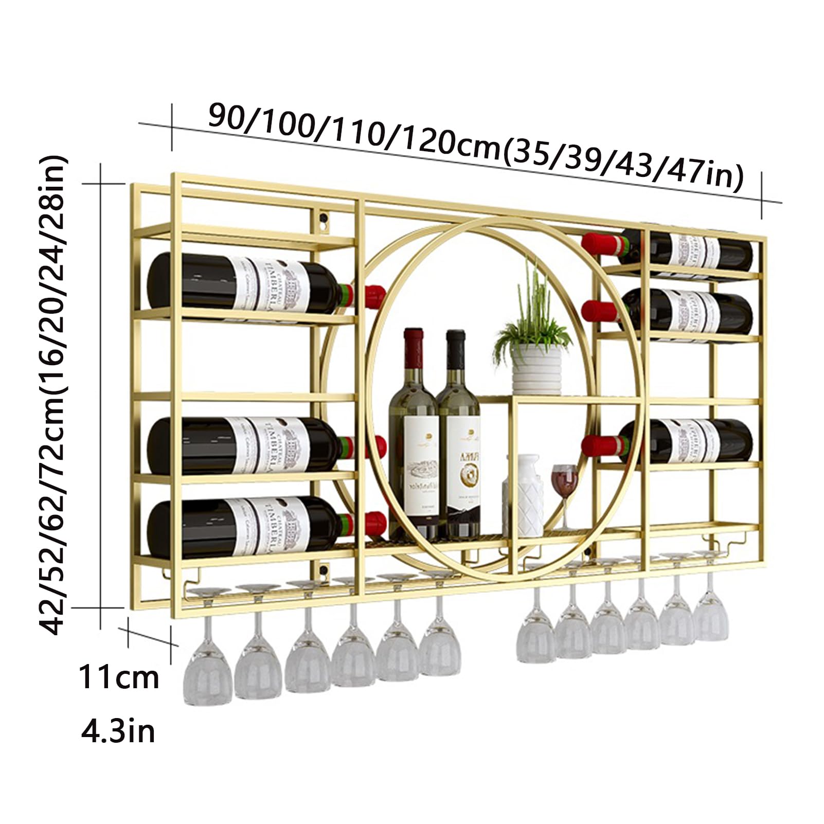 Amazon｜吊り下げ式工業用ラウンドワインラック、アイアンディスプレイ