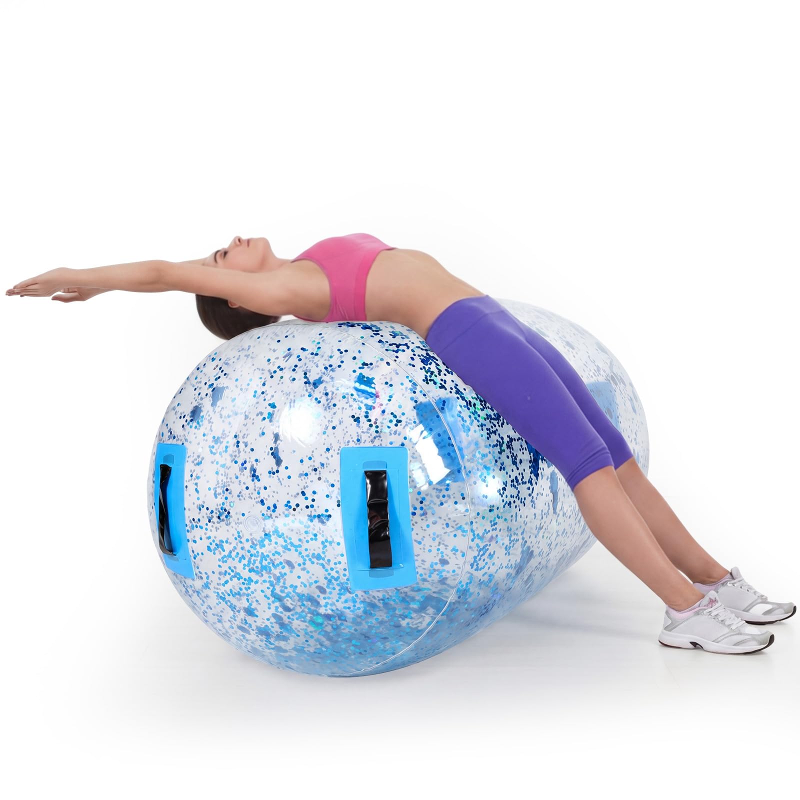 Gemscream Aufblasbare Gymnastikmatte, 101,6 x 61 cm, Glitzer, Gymnastikzylinder, Rückenausrüstung, Handtraining, Cheerleading, Yoga, Heimgebrauch
