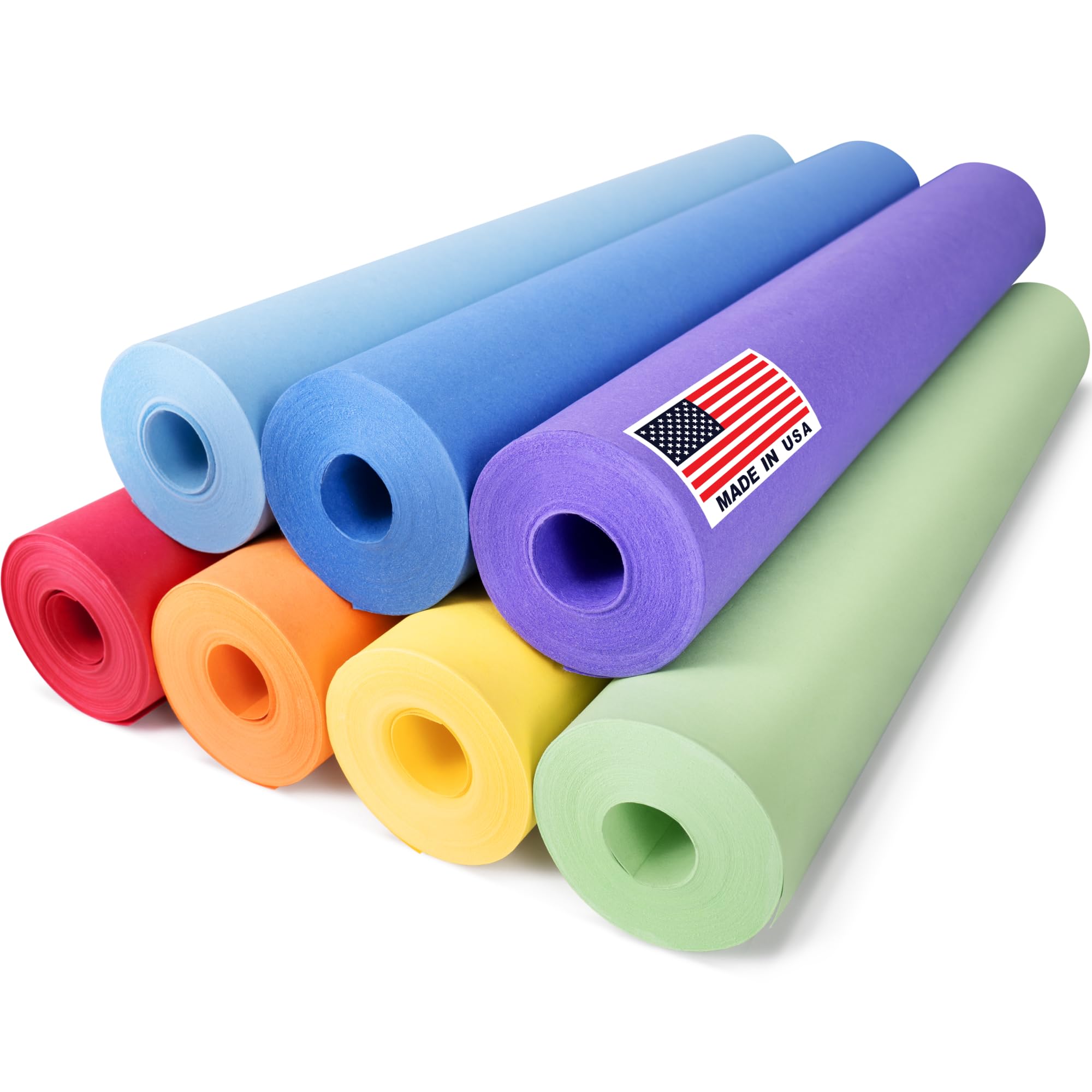 Paclord 45 x 304 cm (30 m) wszystkie kolory tęczowego papieru typu kraft, zestaw 7 kolorów tęczy, papier do sztuki i rzemiosła, kolorowe rolki papieru do sztuki szkolnej, papier do ruchu