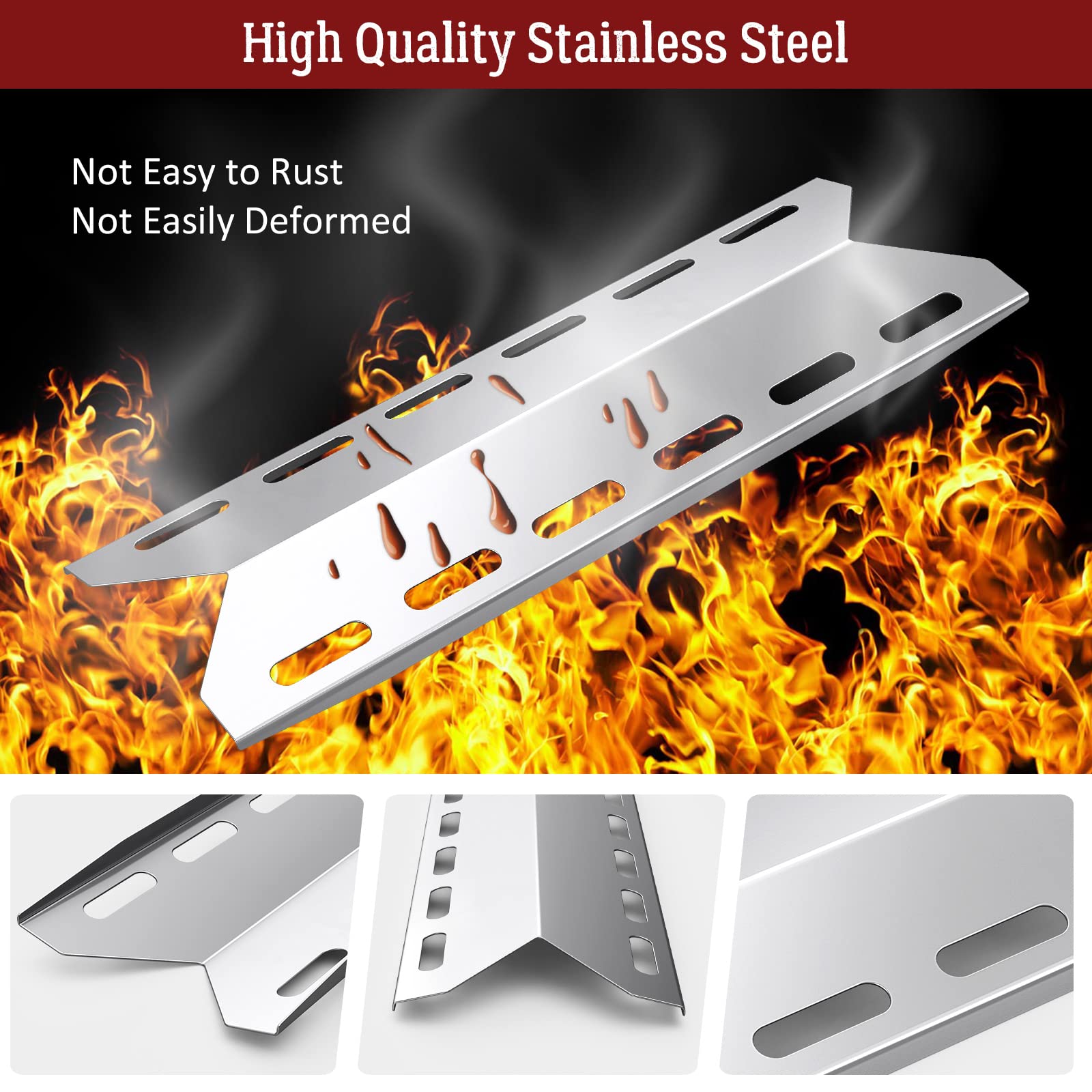 3 Barre Flavorizer Per Griglia A Gas | Acciaio Inox | Regolabili 30-72cm | Diffusori Di Calore Per Charbroil - Foto 5