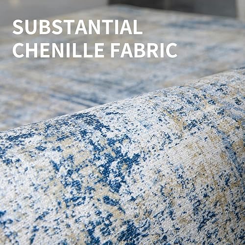 Miniatura 2 de jinchan Alfombra de pasillo de 2 x 5 pulgadas, diseño abstracto, envejecida, lavable, para cocina, color azul marino, multiimpresión, colorido, de