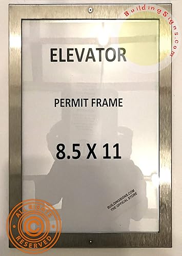 Miniatura 3 de Marco de permiso de ascensor de 8.5 x 11 pulgadas (bloqueable!!!, acero inoxidable, uso comercial de alta resistencia)
