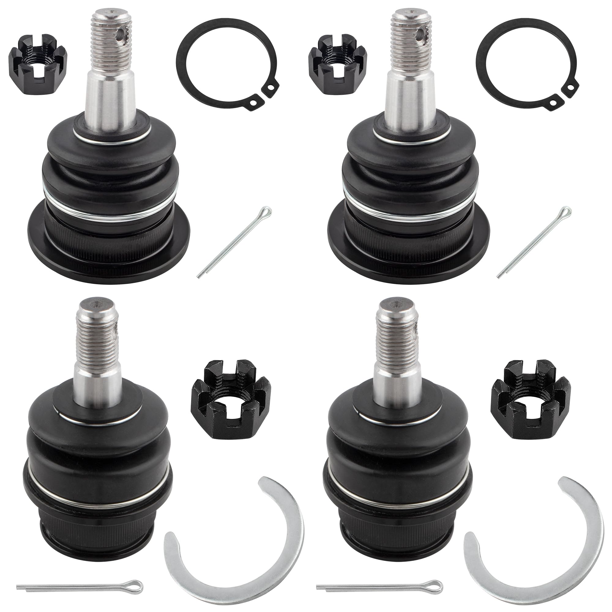 BOXI (Set of 4) Front Upper & Lower Ball Joints Suspension Kit Fits for Lexus GX470 2003-2009 / for Toyota 4Runner 2003-2018 / FJ Cruiser 2007-2014 / Replaces K500018 K500017