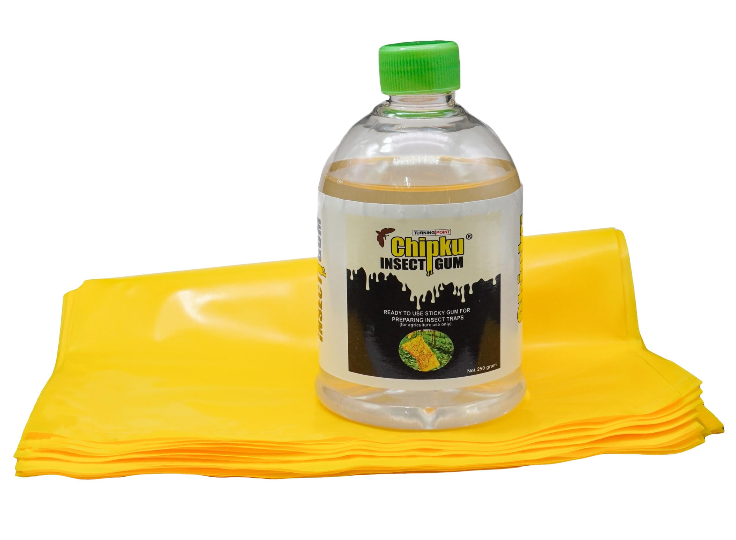Chipku Sticky Gum & Bags/Insect Sticky Trap/Glue Trap for Garden & Farm- to Control whiteflies, Thrips, jassids (Bags50 +Gum Bottle, Yellow)