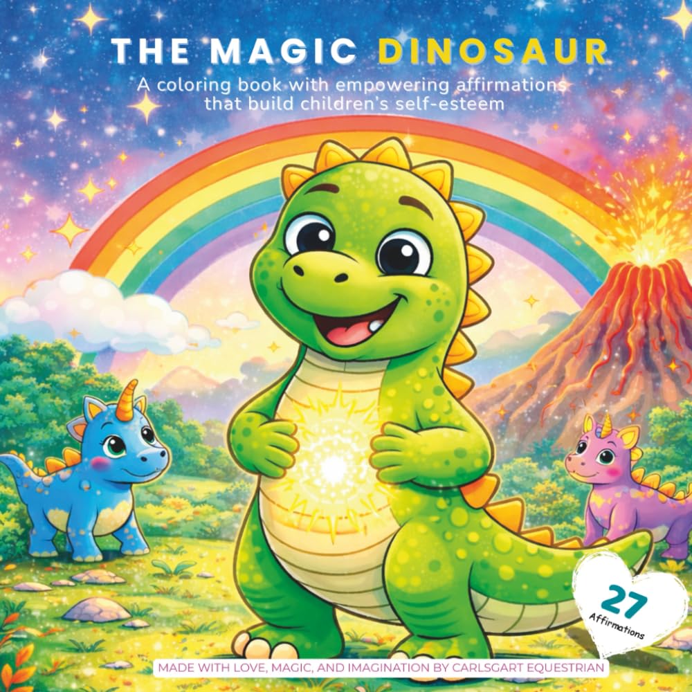 The Magic Dinosaur: A coloring book with empowering affirmations that build children’s self-esteem (Carlsgart Equestrian Kids)