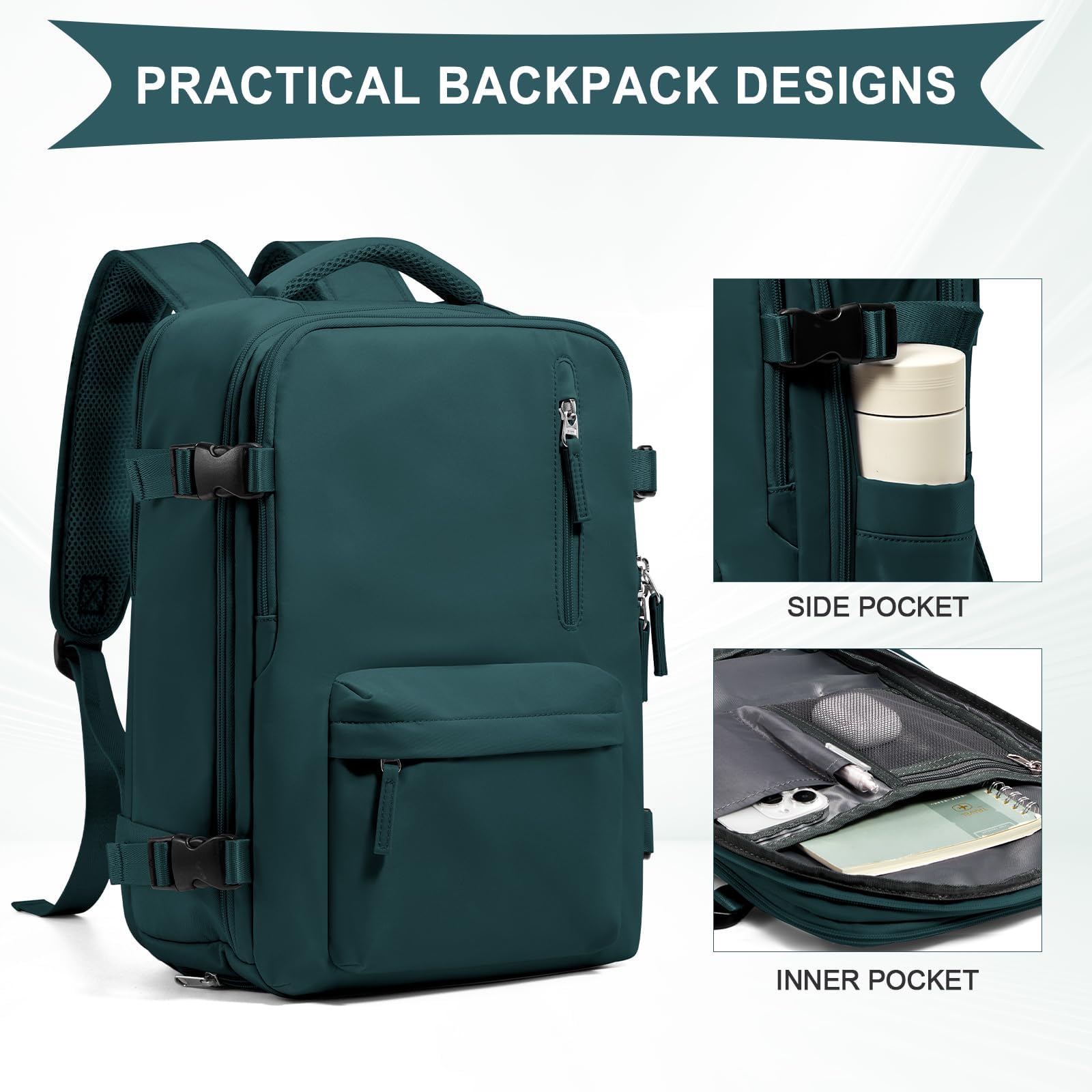 SZLX Zaino Ryanair 40x30x20 Sottovuoto Borse da Cabina per Easyjet 45x36x20 Bagaglio a Mano Donna con Porta USB Zaini Casual per Laptop da 14 Pollici Borsa da Viaggio Uomo con Porta Scarpe