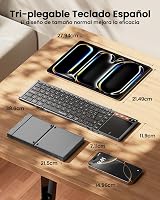 ProtoArc XK01 TP Vezeték nélküli összecsukható Bluetooth billentyűzet touchpaddal, szürke 3