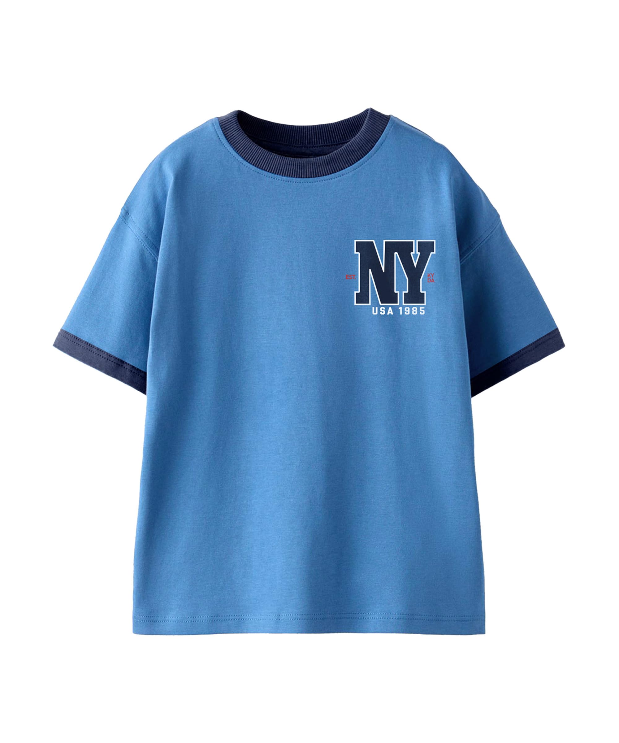 KYDA KIDS® Conjunto de camiseta y pantalones cortos de gran tamaño con estampado de algodón 100 % puro para niños, ropa casual de verano suave y transpirable, conjunto conjunto conjunto para niños