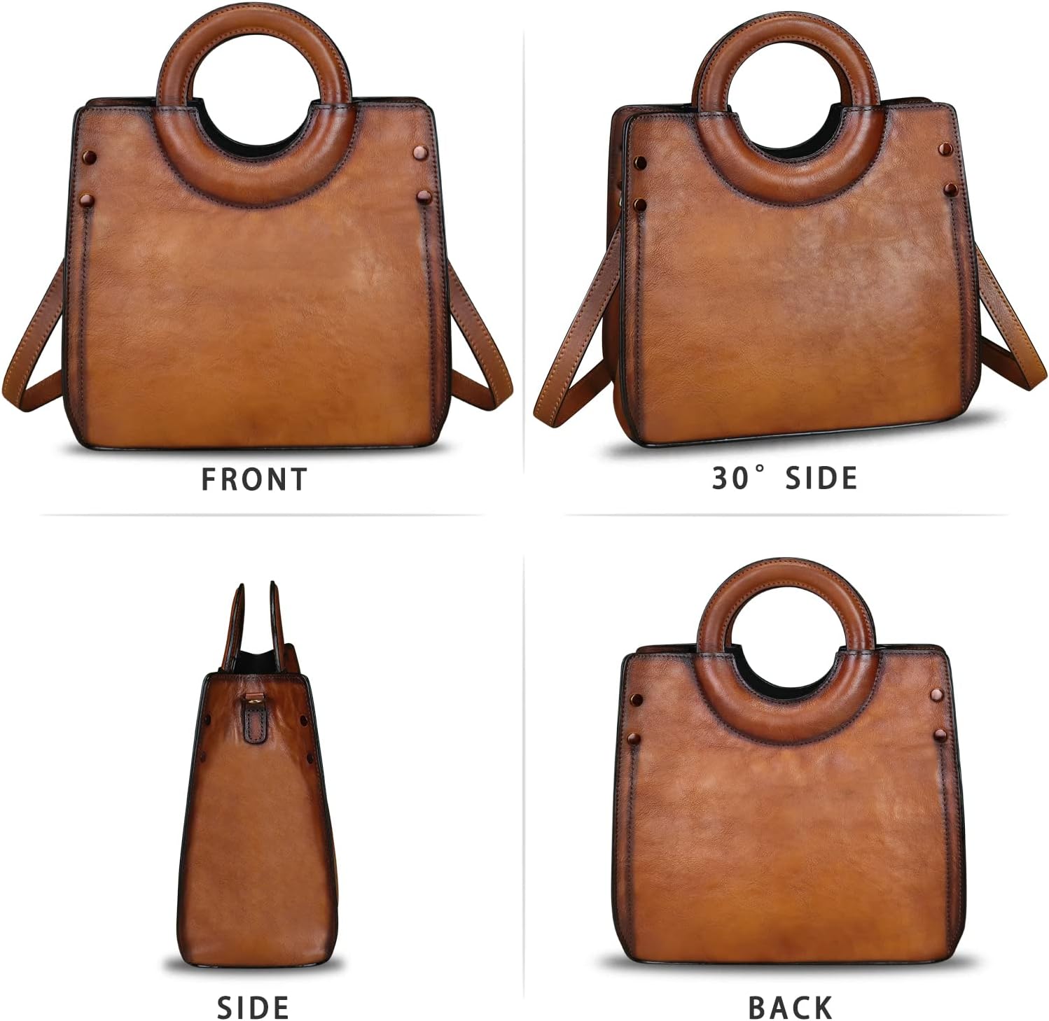 Genuine Leather Satchel for Women Leather Handbag Top Handle Bag Handmade Purse Vintage Tote Bag Crossbody Hobo Purse