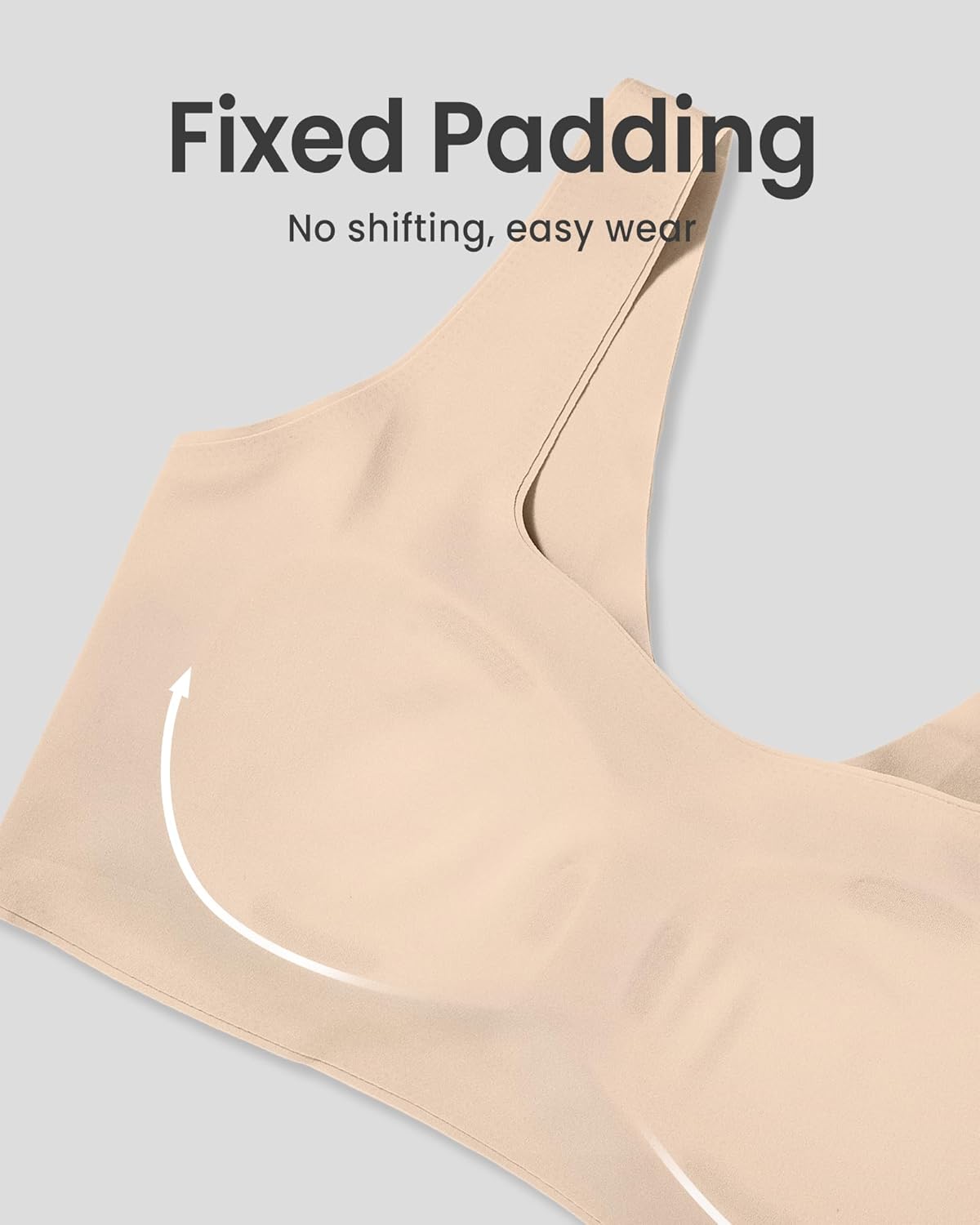 Soft Fixed Padding Training Bras for Girls, Seamless Lightweight Teens Sport Bras 10-14 with Square Neck Girls Bra - Image 6