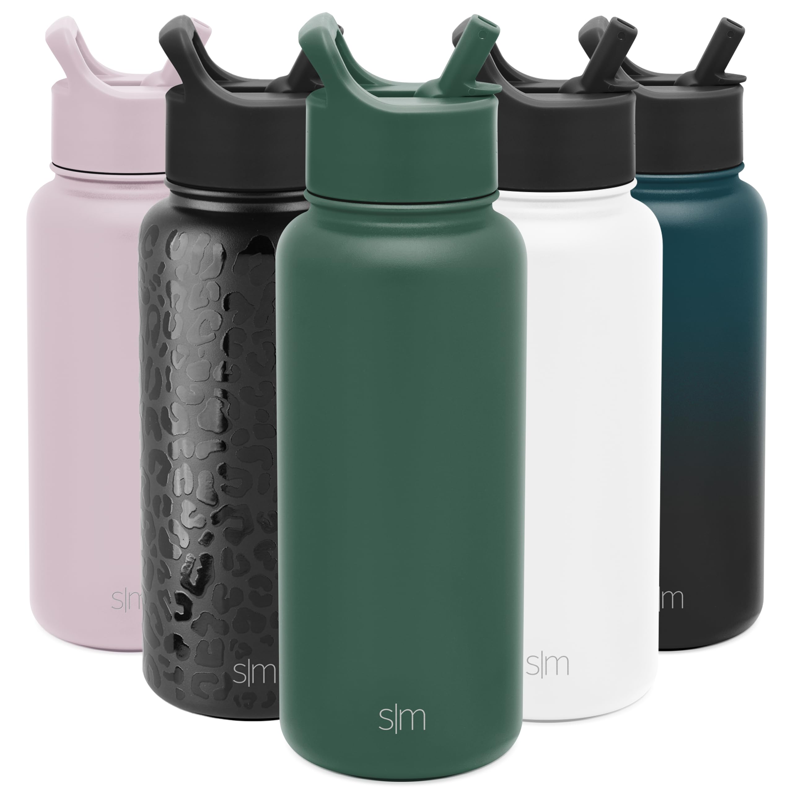 Simple Modern Waterfles met rietje en Chug-deksel, geïsoleerde roestvrijstalen thermoskan voor sportsportschool, Summit Collectie, 950 ml, amandelberk