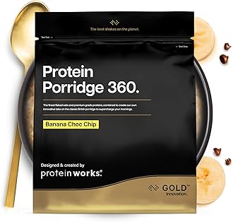 Protein Works | Protein Porridge 360 - Gold Innovation, High Protein, Low Sugar Breakfast, Added Vitamins & Minerals, Low GI Wholegrain Oats, High Fibre, Banana Choc Chip, 26 Servings, 2kg