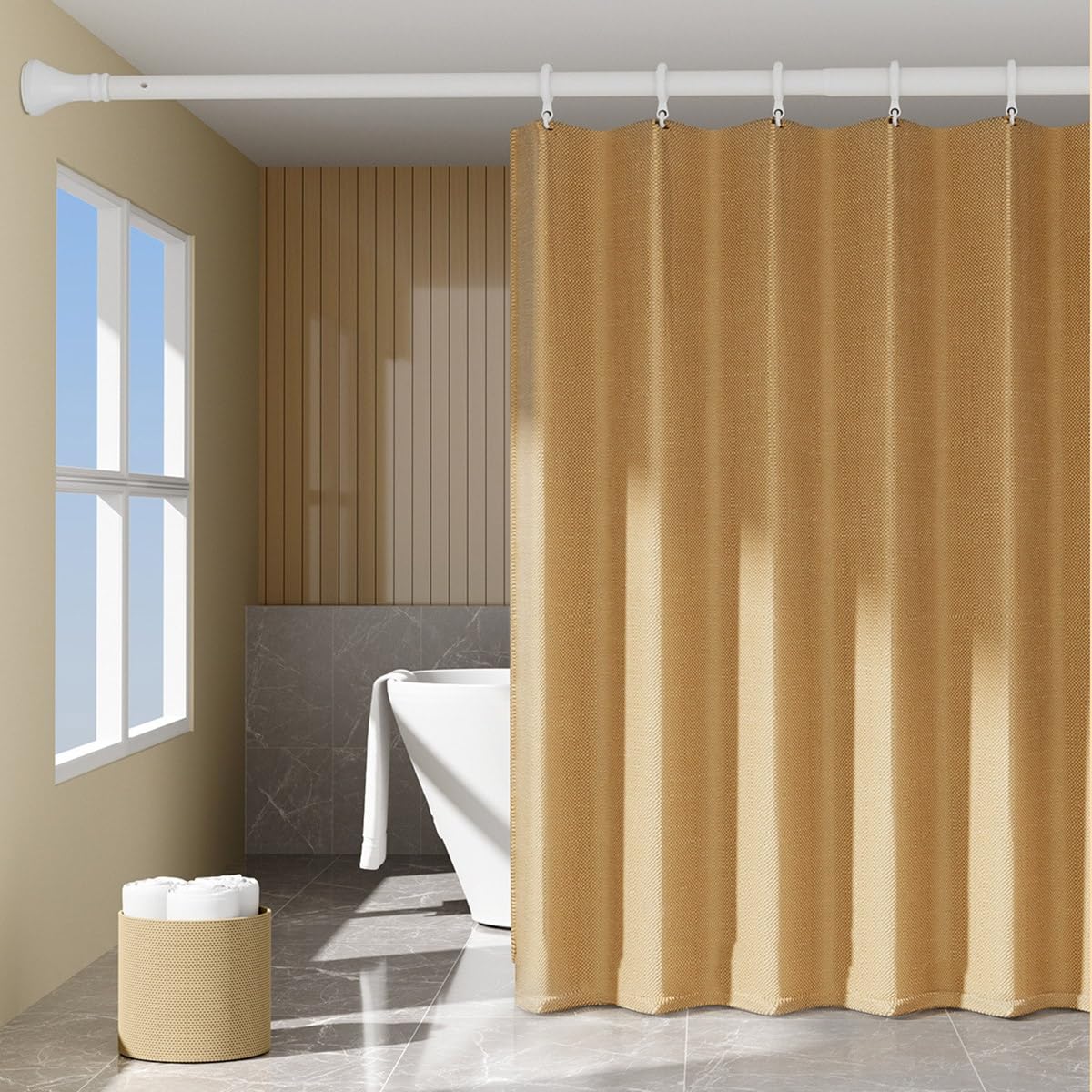 Genérico Barra Ducha Extensible 40-110cm 120-250cm Barra De Cortina Sin Necesidad De Taladrar para Cocina Armario Ventana Blanco(Blanca,4.6m)