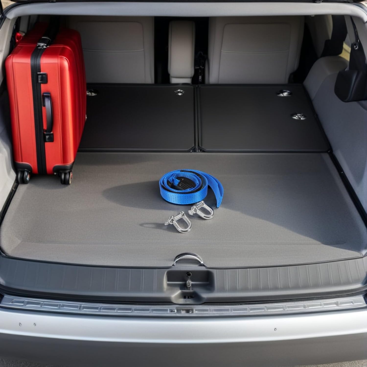 BESTOYARD Heavy Duty Tow Strap Rope with U-Type Hooks 4m 8t Night Glow Car Towing Belt for Off-Road Vehicle Emergency and Trailer Tie