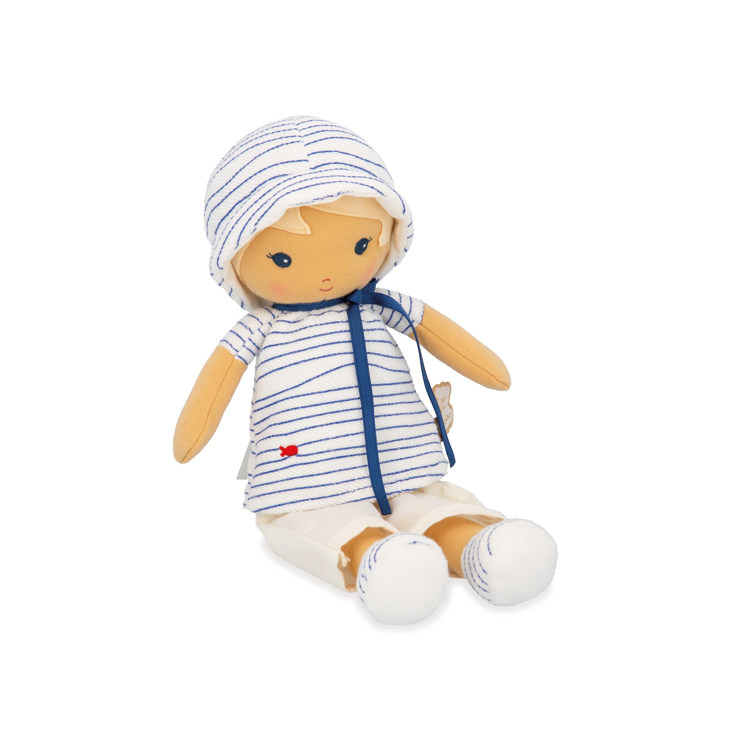 Kaloo - Tendresse - Eli - My 1st Fabric Doll - 32 cm Rag Doll - Striped Tee - Pretty Gift Box - Customisable Ribbon - 0 Months +, K200013