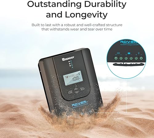 Miniatura 7 de Renogy Controlador de Carga Solar (Bluetooth) - Rover 20A 12V24V Entrada CC Automática MPPT Controladores de Carga para Paneles Solares LCD