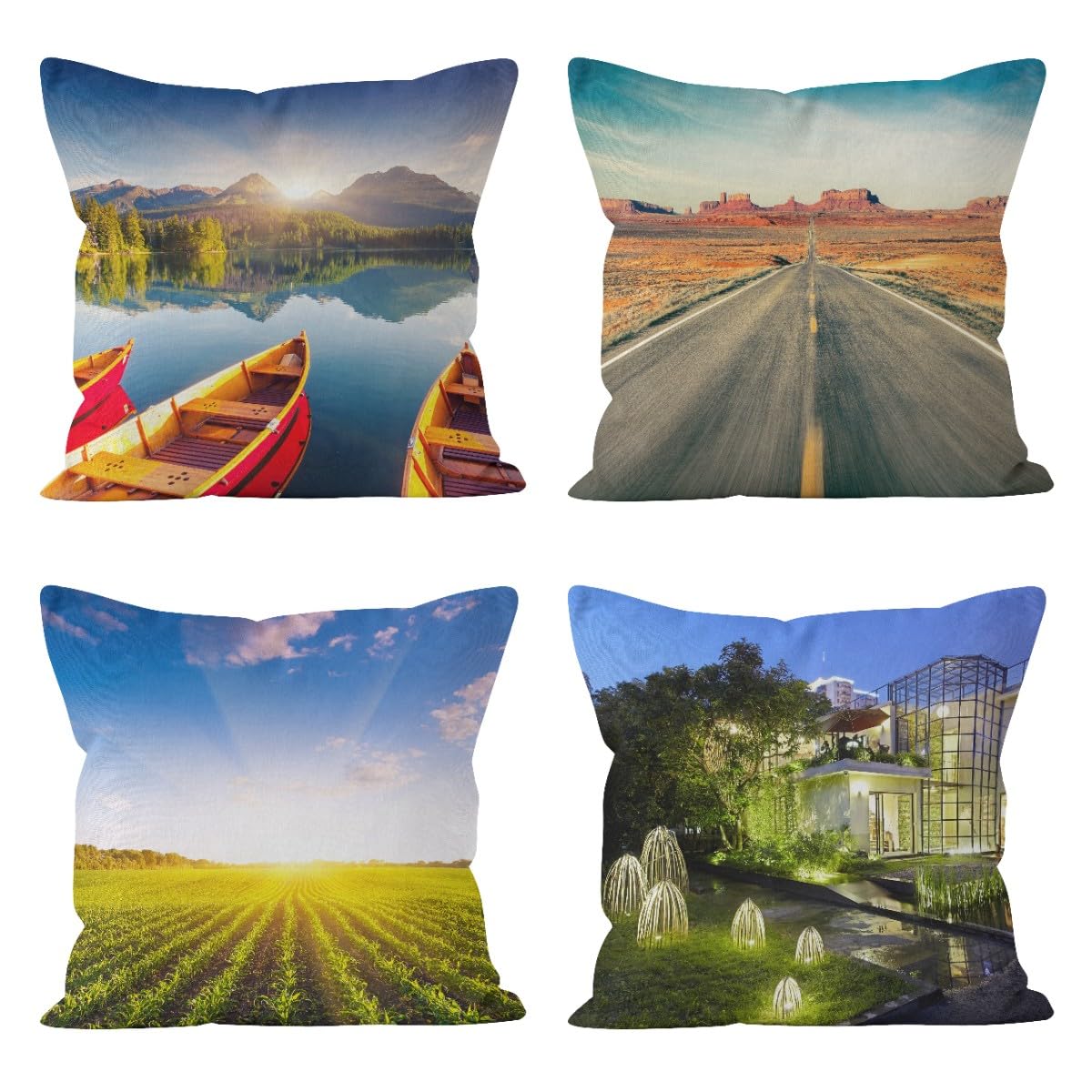 Housses de coussin 50x50 cm en satin de coton et lin CEVAN pour un canapé chic