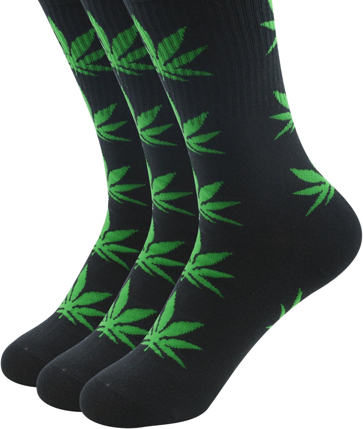 American TrendsAthletic Sports High Crew Socks for Men Women Leaf Cotton Sock