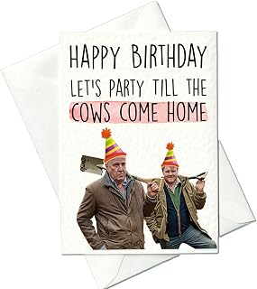clarkson farm birthday card, Funny Birthday Card – Hilarious Jeremy Clarkson & Funny Greeting Card – Rude Farm Humour for Him or Her – Handmade & Blank Inside – UK Made by Prickly Prints