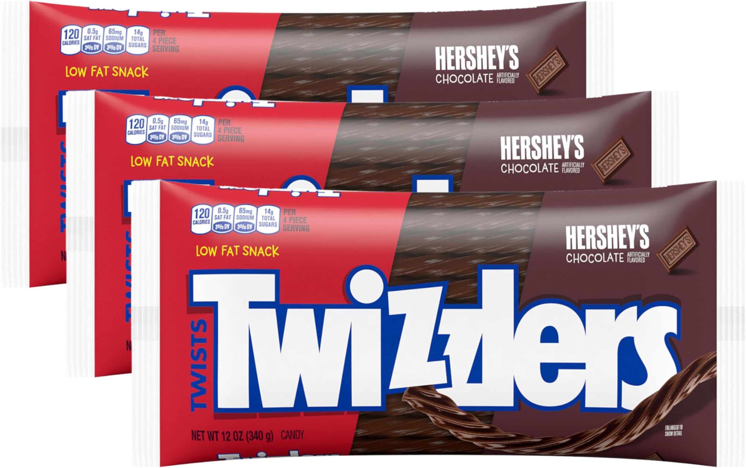 TWIZZLERS Twists HERSHEY'S Chocolate Candy Bags, 12 oz (6 Count) (Pack of 3)