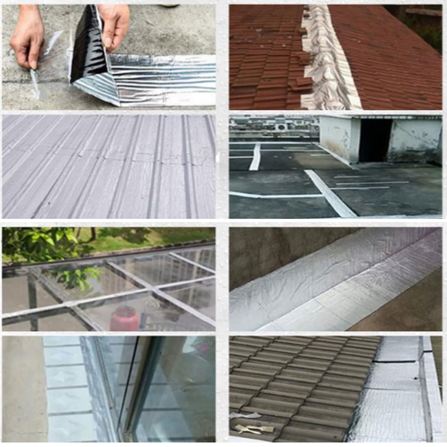 Cinta impermeable para reparación de techos, cinta de papel de aluminio, cinta selladora de asfalto, cinta bituminosa autoadhesiva, para aislamiento o reparación de fugas en techos, tuberías, alféiza