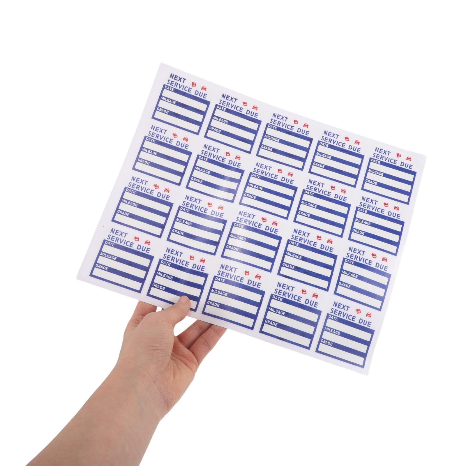BESPORTBLE Adesivi Promemoria Cambio Olio Auto 400 Pezzi in Pet Resistenti alle Intemperie Layout Chiaro per Parabrezza e Accessori per Manutenzione Veicoli