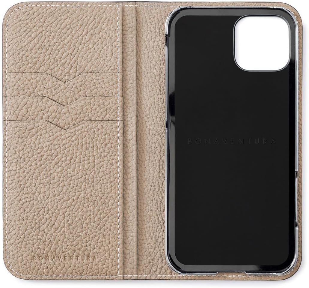 BONAVENTURA (for iPhone 17 Diary Case, Shrink Leather [Greige], Made with Premium European Leather, Genuine Leather, Gift BODT17-GG