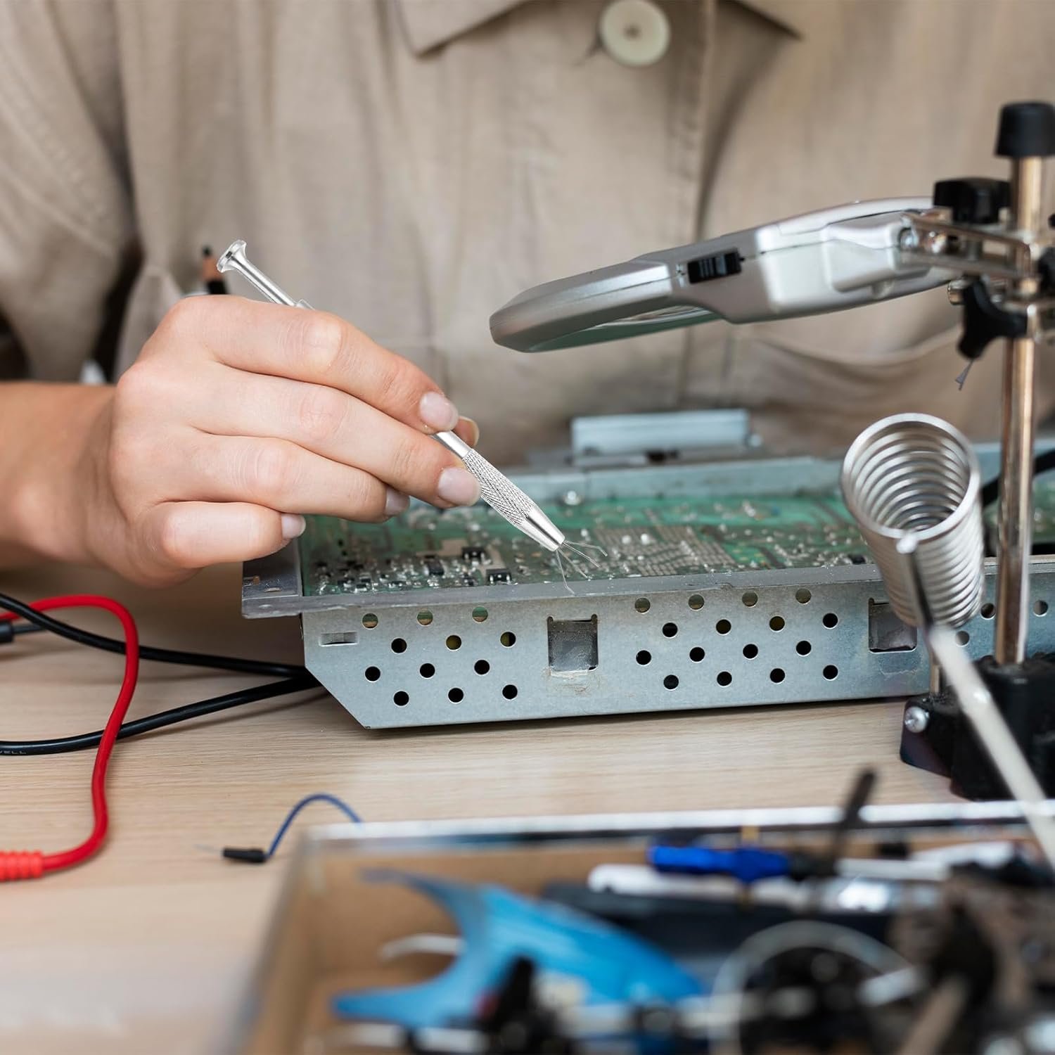 3 Pack Piercing Ball Grabber Tool, Stainless Steel Jeweler's Pick Up Tool with 4 Prongs Holder Diamond Claw Tweezers for Tiny Objects Ic Chips Electronic Components