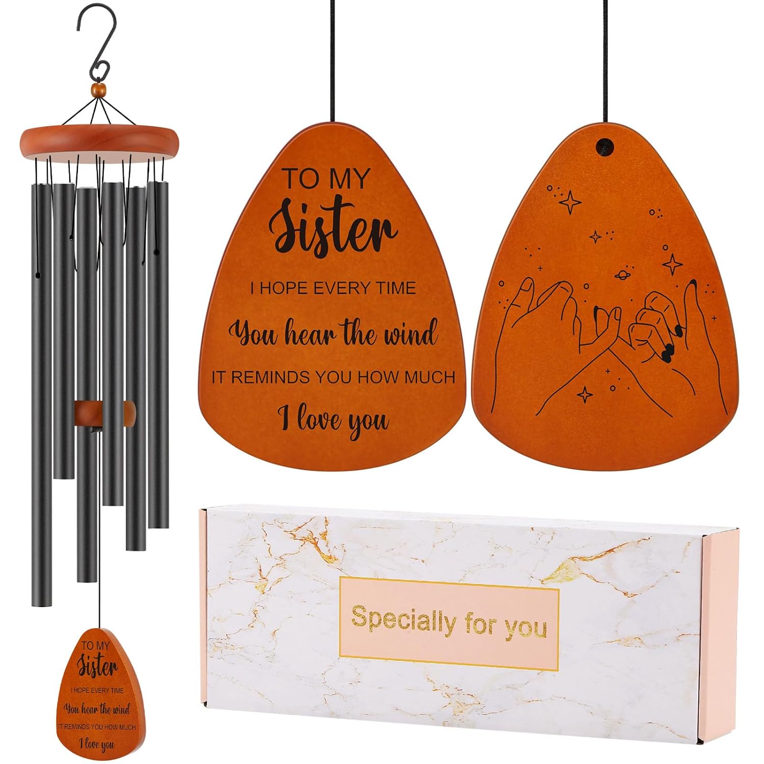 Sister Birthday Gifts Sister Gifts for Birthday Valentines Day Galentines Mothers Day Thanksgiving Christmas 32 Inch Wind Chimes