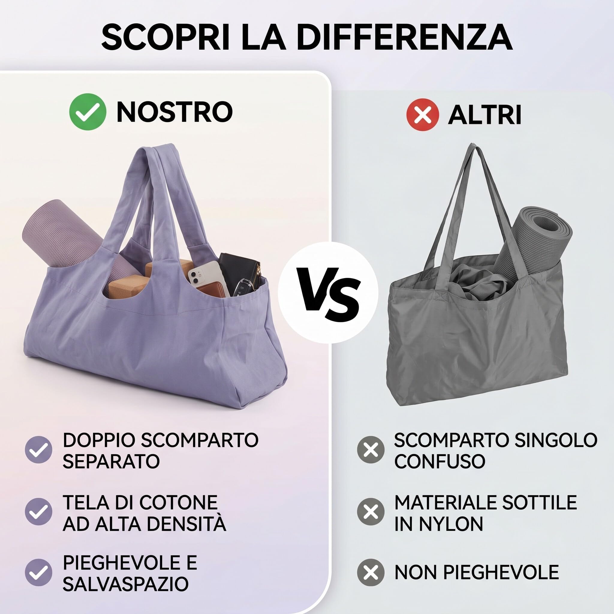 Yogatasche, Lila übergroße Sporttasche, Wasserdicht Tragetasche für Yogamatten Canvas-Material Damen Yogatasche Groß wasserdichte Trainingstasche Geeignet für den Transport Fitnesskleidung