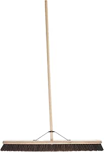 10-Inch Bassine Broom - Heavy-Duty Outdoor Sweeper With Wooden Handle - View #2