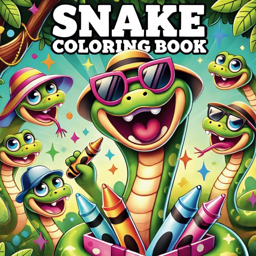 Snake Coloring Book: Educational Reptile Coloring Book for Children Featuring Fun Snake Illustrations, Nature-Themed Activities, and Interactive Learning Content for Young Learners