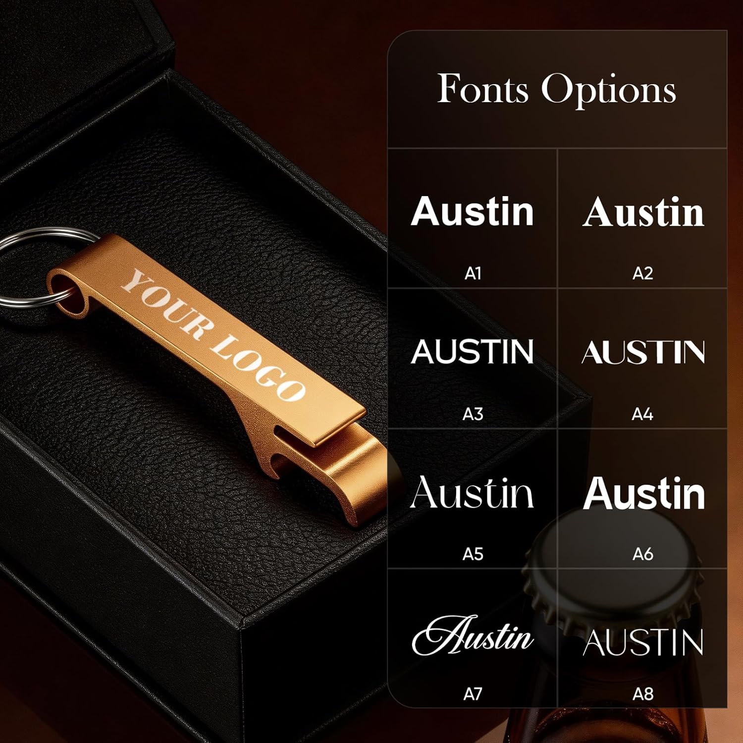 100Pcs Personalized Bottle Opener Keychain Bulk, Custom Engraved Your LOGO & Text on Beer Bottle Opener for Wedding Favors/Brewery/Bar/Anniversaries/Party/Property Agent/Guests/Graduation/Christmas