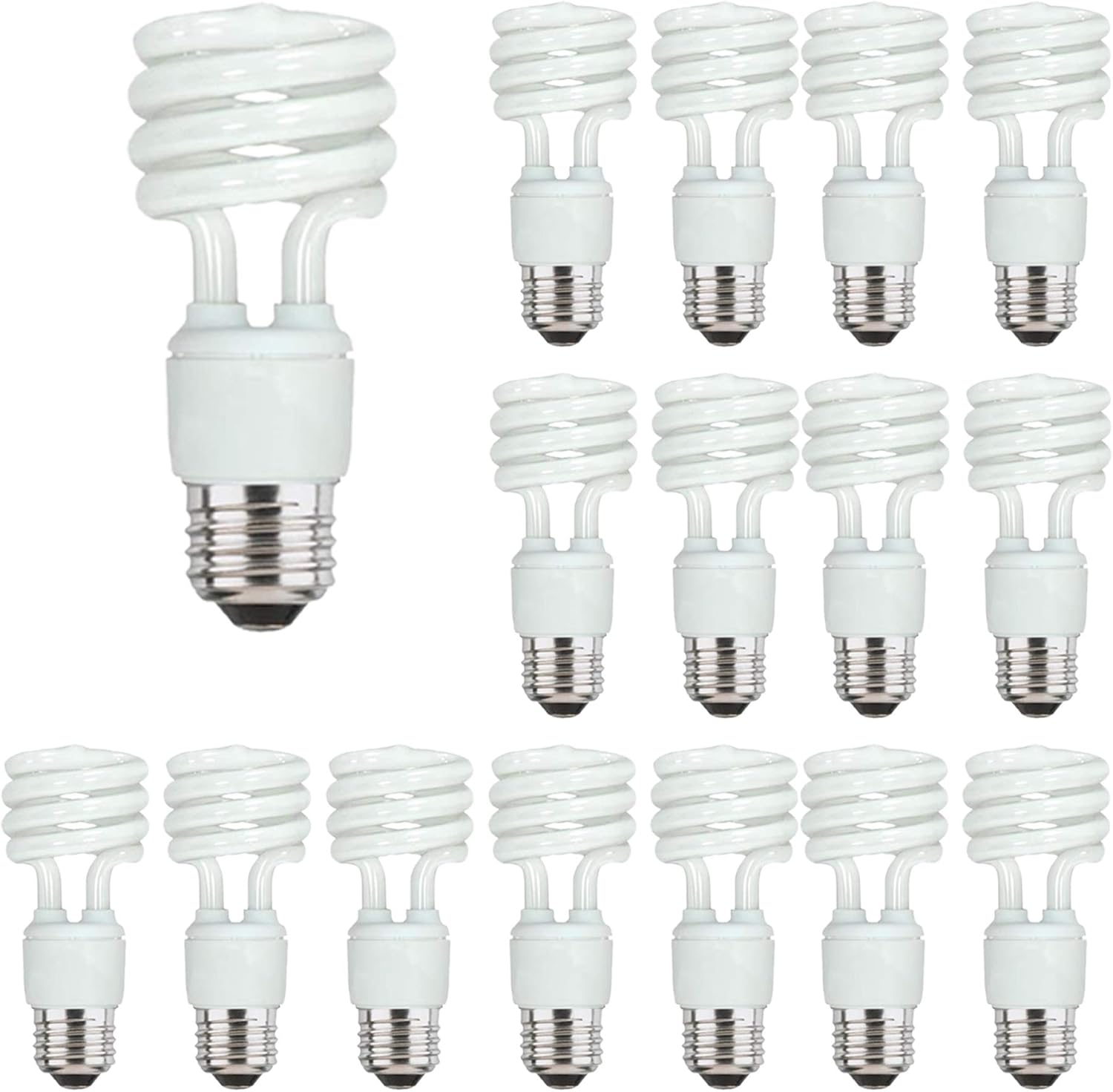 Energy Saver Light Bulbs, Cfl Light Bulbs, Spiral Light Bulbs, 13 Watt Light Bulbs Mini Twist Flourescent Light Bulb, E26 (Medium) Base, 120 Volt, (16, 3000K)