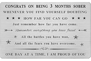 90 Days Sobriety Gifts for Men Women, 3 Months Sober Wallet Card,...