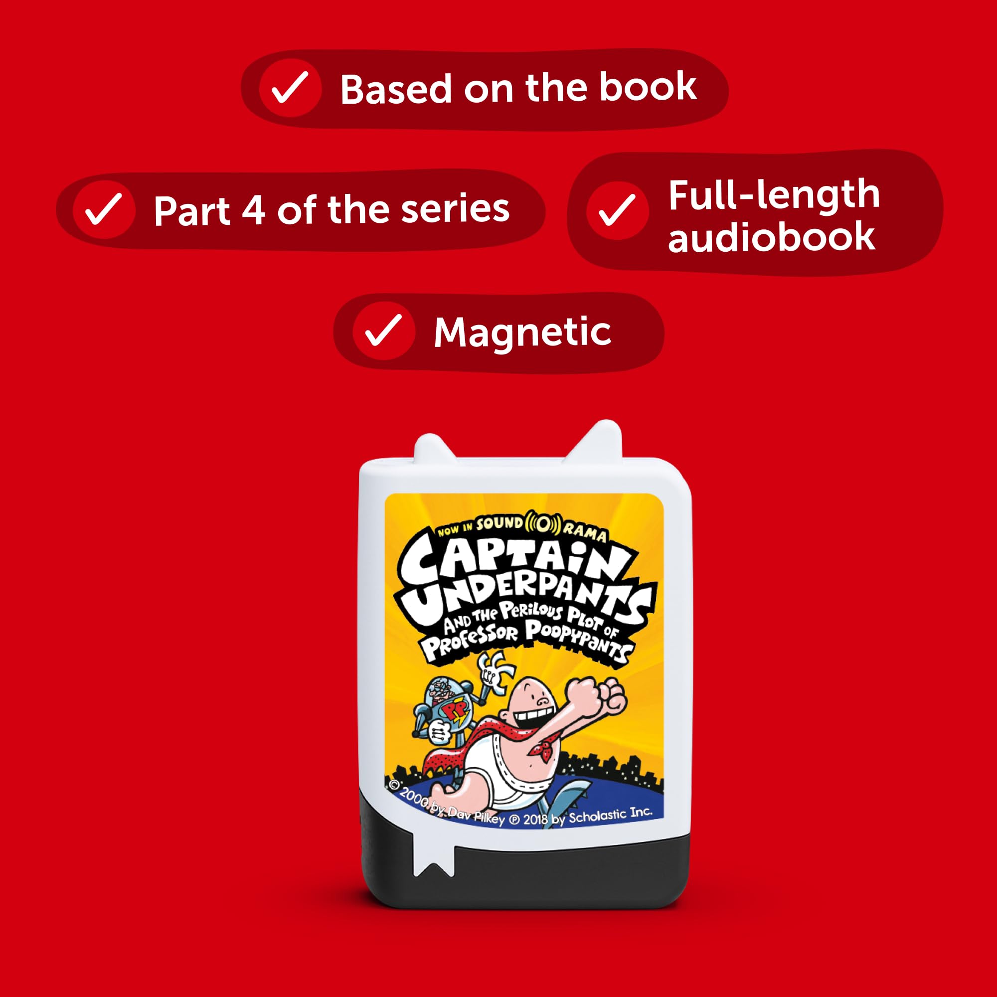 tonies Dav Pilkey - Captain Underpants and the Perilous Plot of Professor Poopypants, Audiobook Pocket Tonie, for use with Toniebox - Image 3