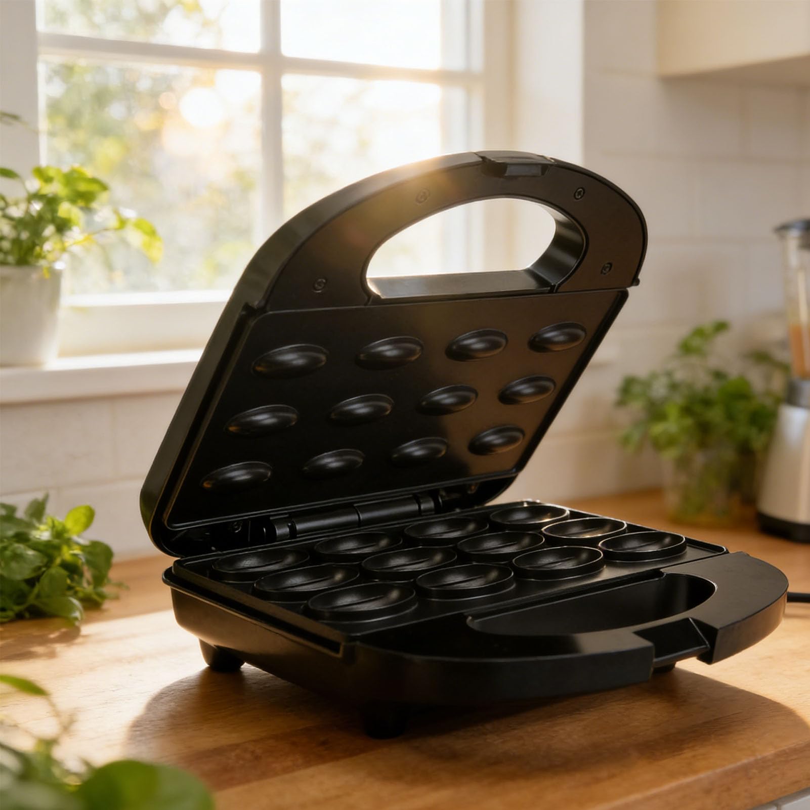 Máquina Eléctrica para Hacer Galletas de Nuez Oreshki, 12 Agujeros, 750W, Calentamiento Doble, Antiadherente, Fácil de Limpiar, Compacta, para Pasteles de Nuez, Bocadillos, Enchufe