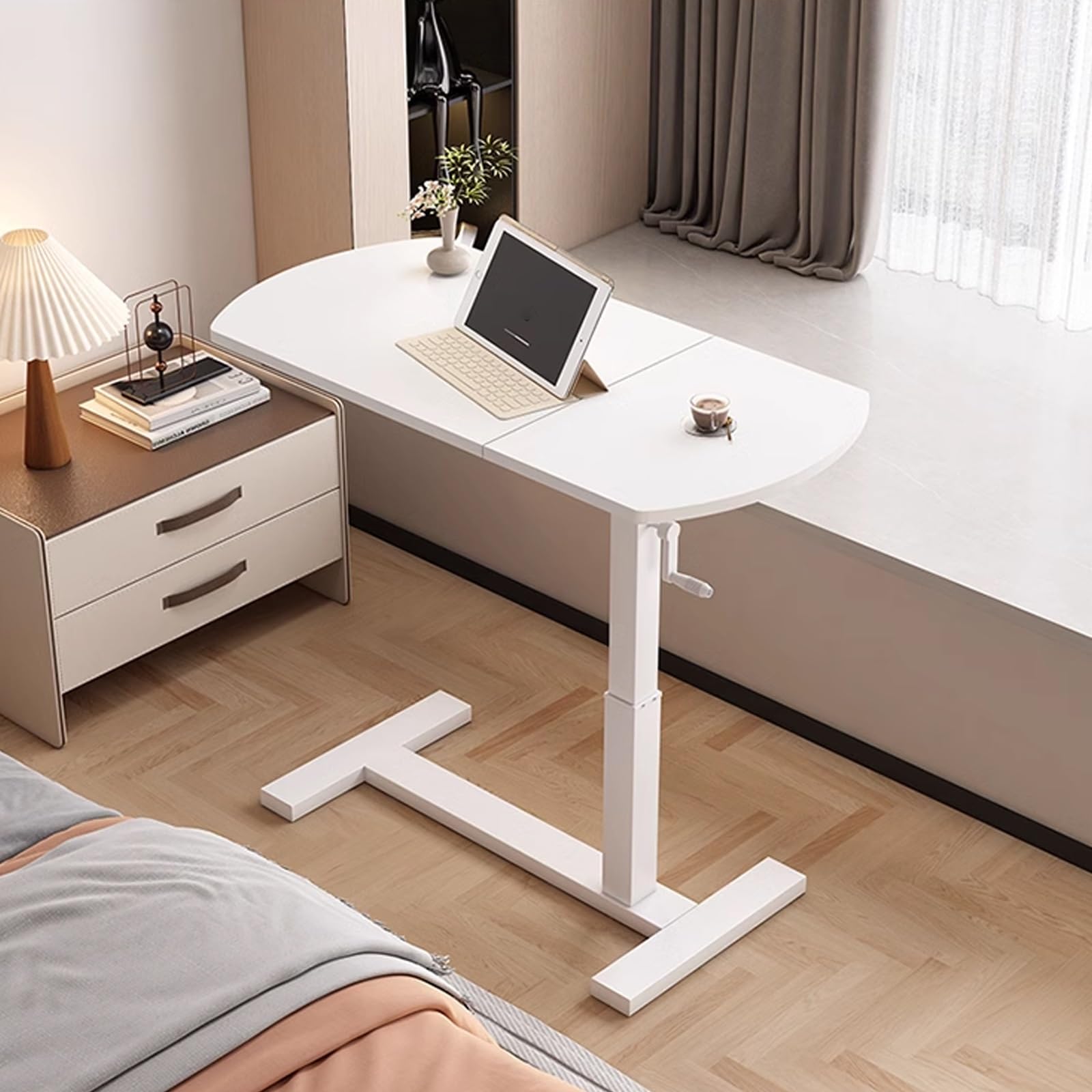 Bureau mobile réglable avec roulettes pour ordinateur portable à la maison