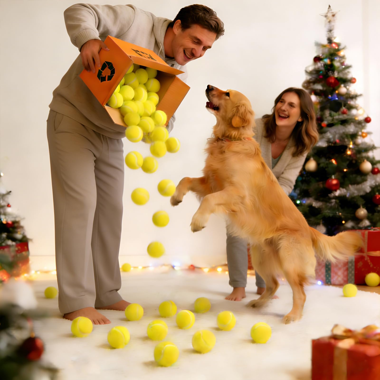 INSUM Tennisbälle für Anfänger, 30/60/120 Stück, hohe Elastizität, Übungs-Tennisbälle mit Netztaschen, tragbar für Haustier, Hund, Outdoor-Spielen, Training, Apportieren