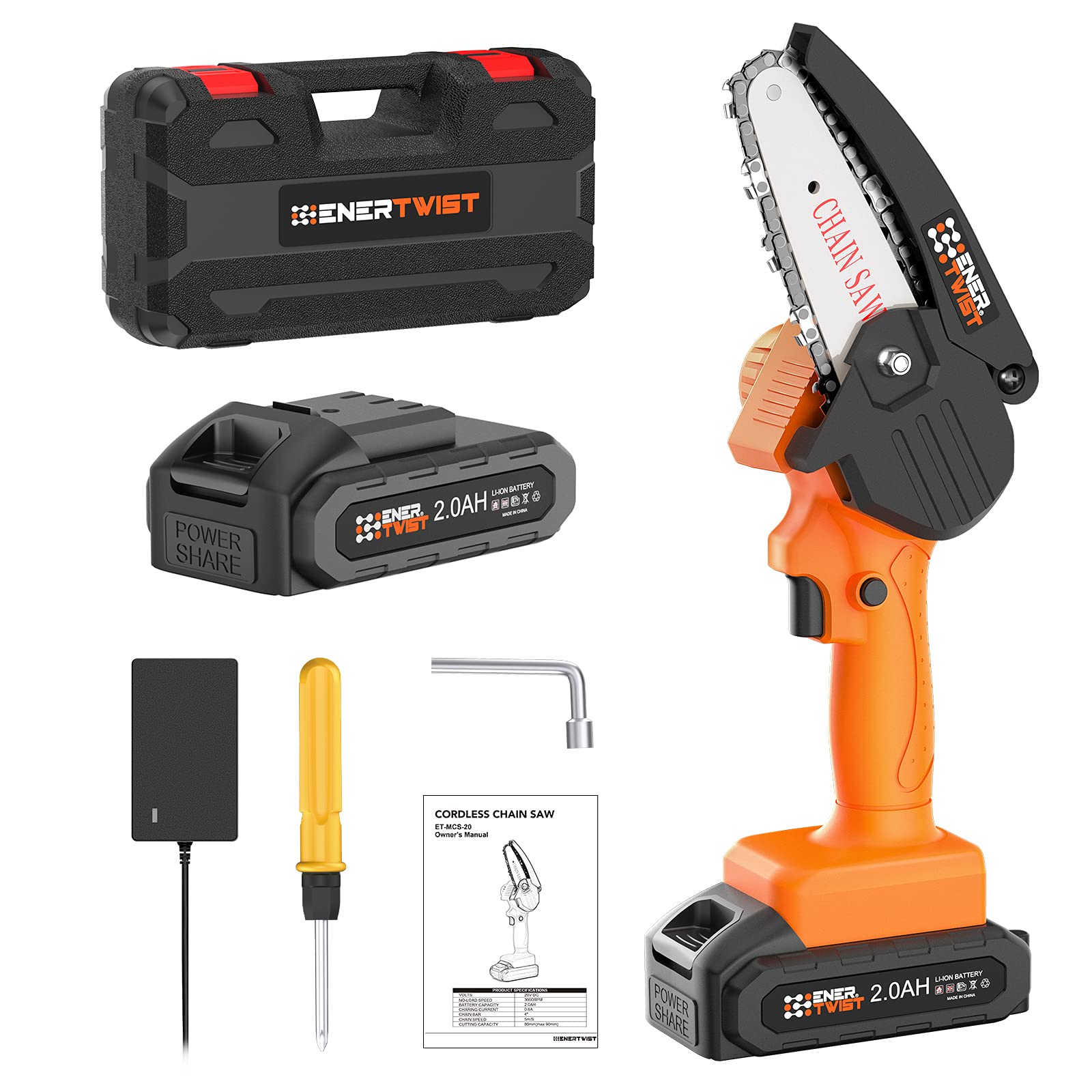 Buy Mini Chainsaw Cordless Kit, 20V Cordless Chainsaw, Upgrade 4 inch