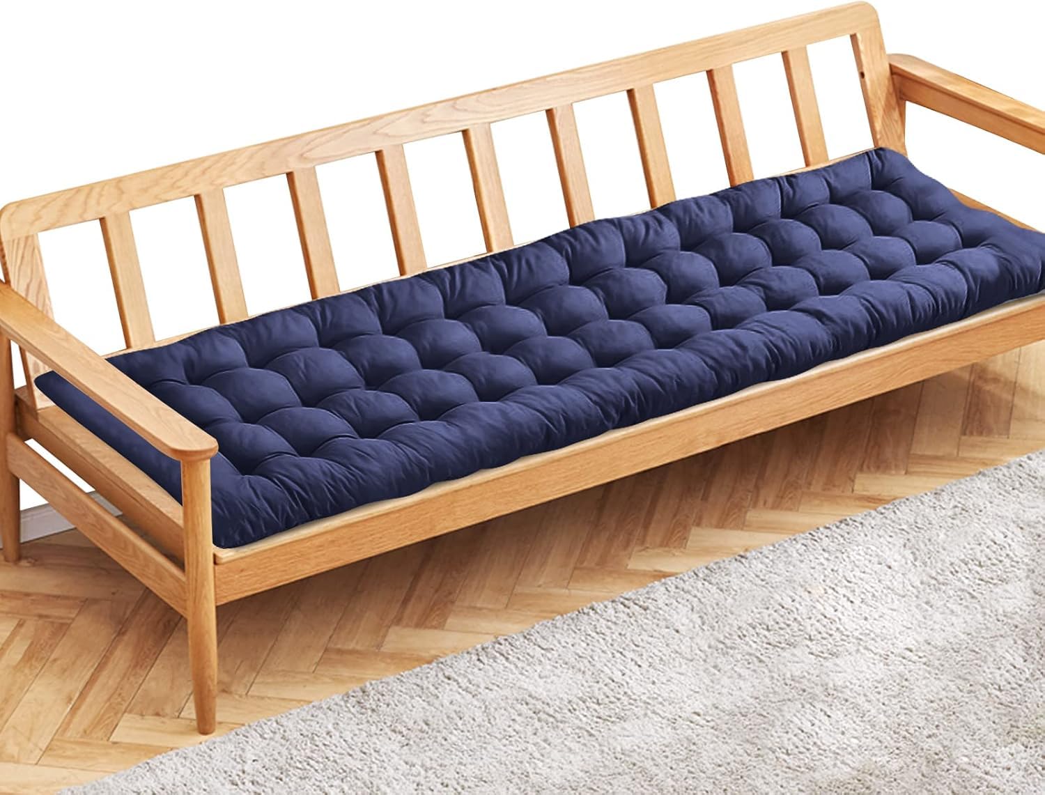 Hundur Store Garden Bench Velvet Cushion, 2/3 Seater Garden Chair Pad Porch Swing Chair Cushion Bench Seat Pad Mat Furniture Pad for Garden Patio 47x19inch-image-17