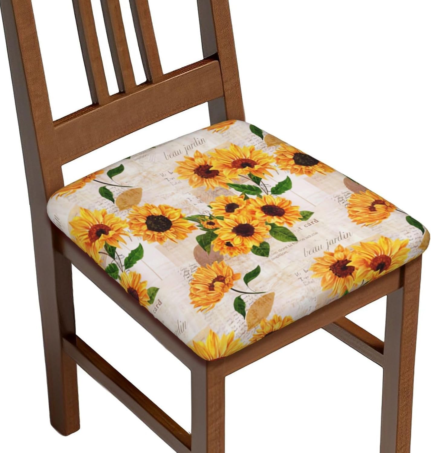 Seat Covers for Dining Room Sunflower Chair Seat Slipcovers Kitchen Chair Covers Removable Washable Stretch Dining Chair Covers 6 Pcs