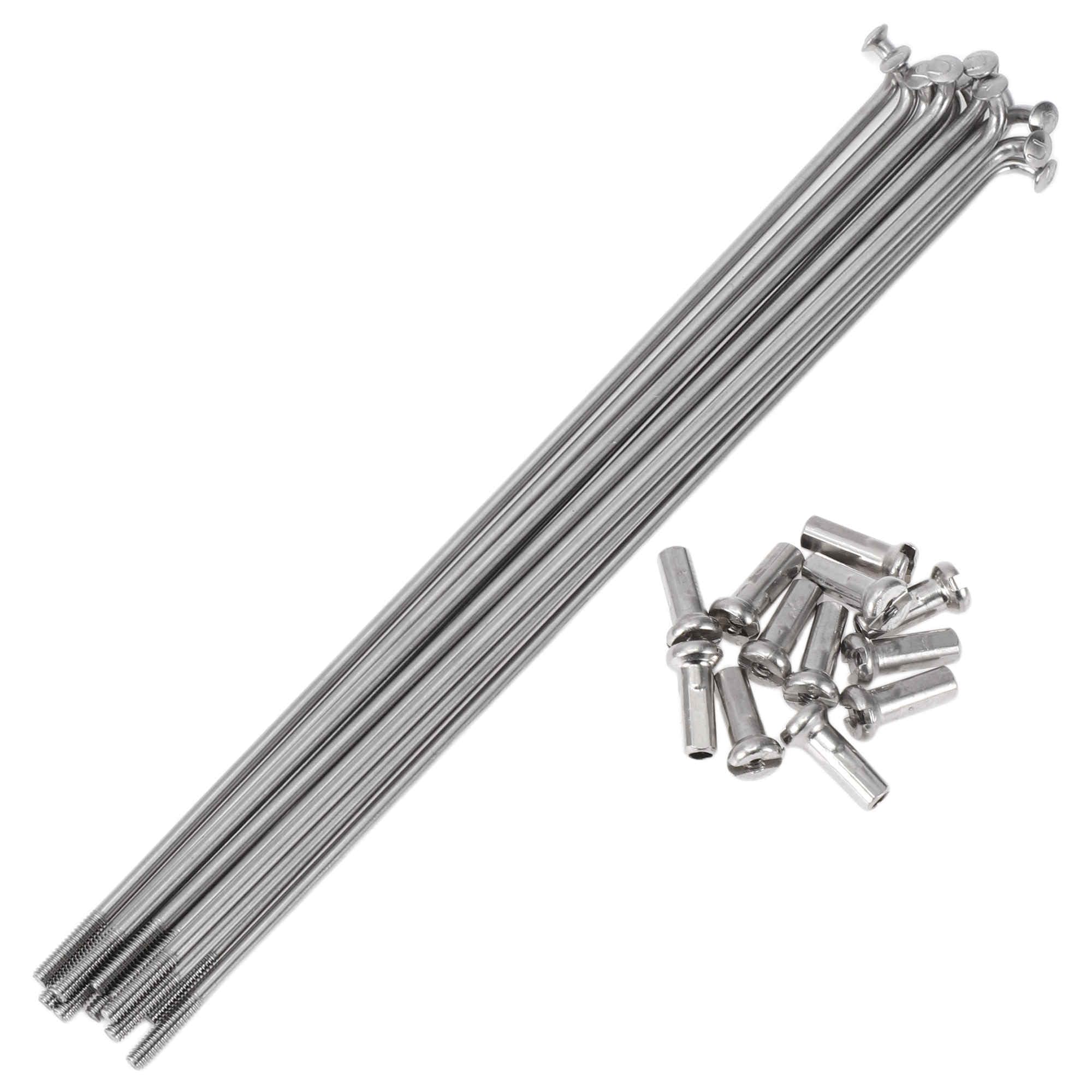 A ABSOPRO 12 Set 14G Bicycle Spokes 138mm Bike Wheel Spokes 304 Stainless Steel Silver Tone