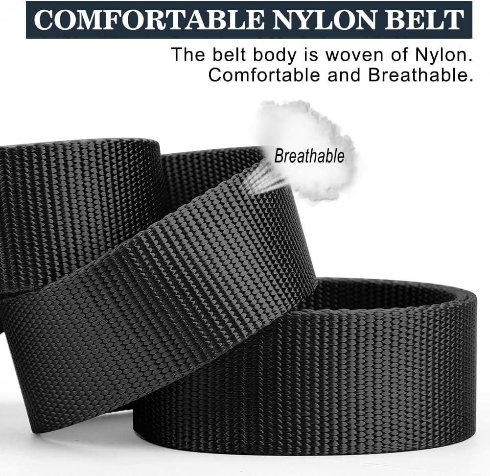 Military Belt, Men Tactical Belt with Quick Release Metal Buckle Ideal for military training and outdoor, police belts black - Image 5