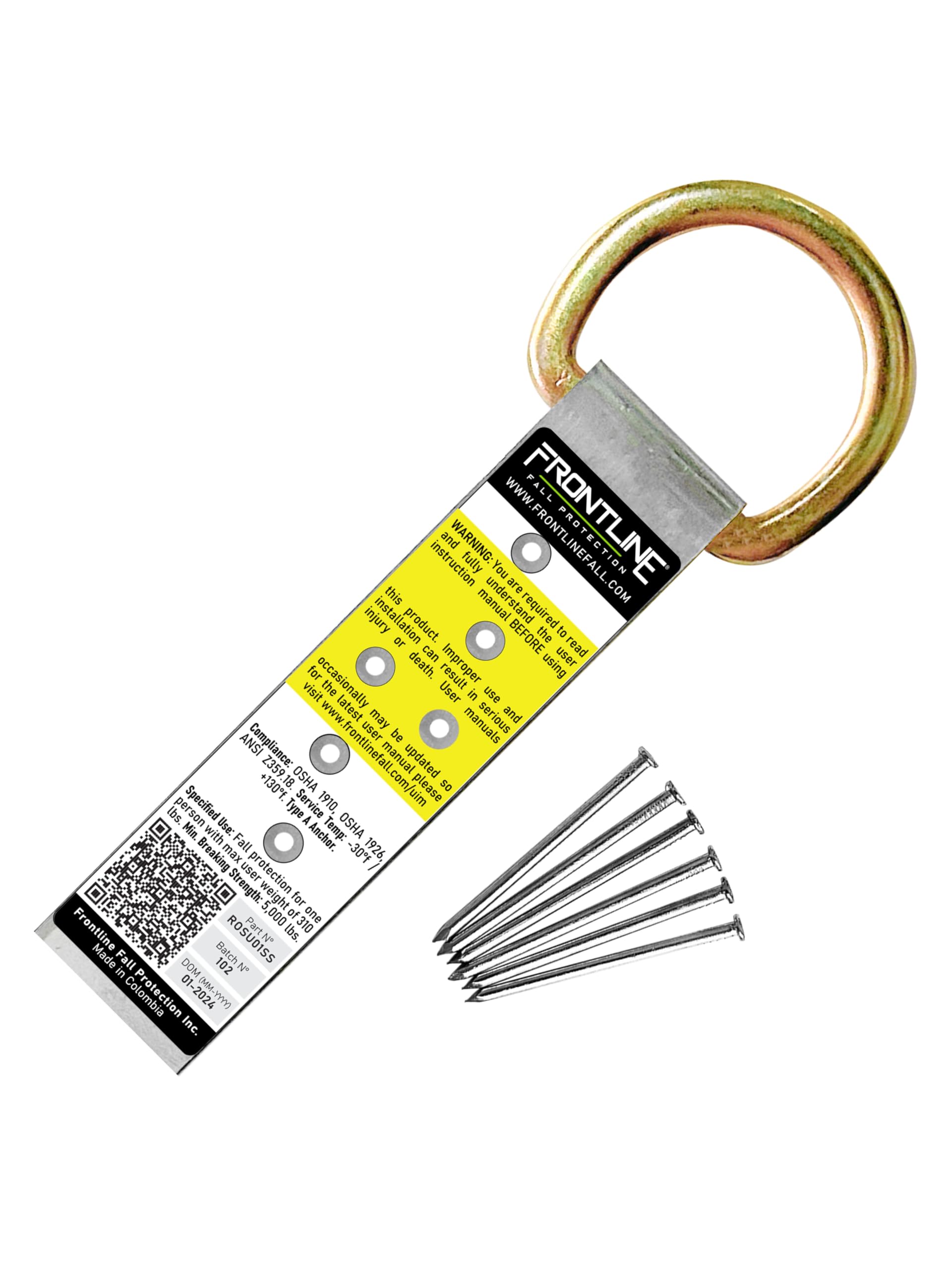 Frontline ROSU01SS Stainless Steel Permanent Use Roof Anchor