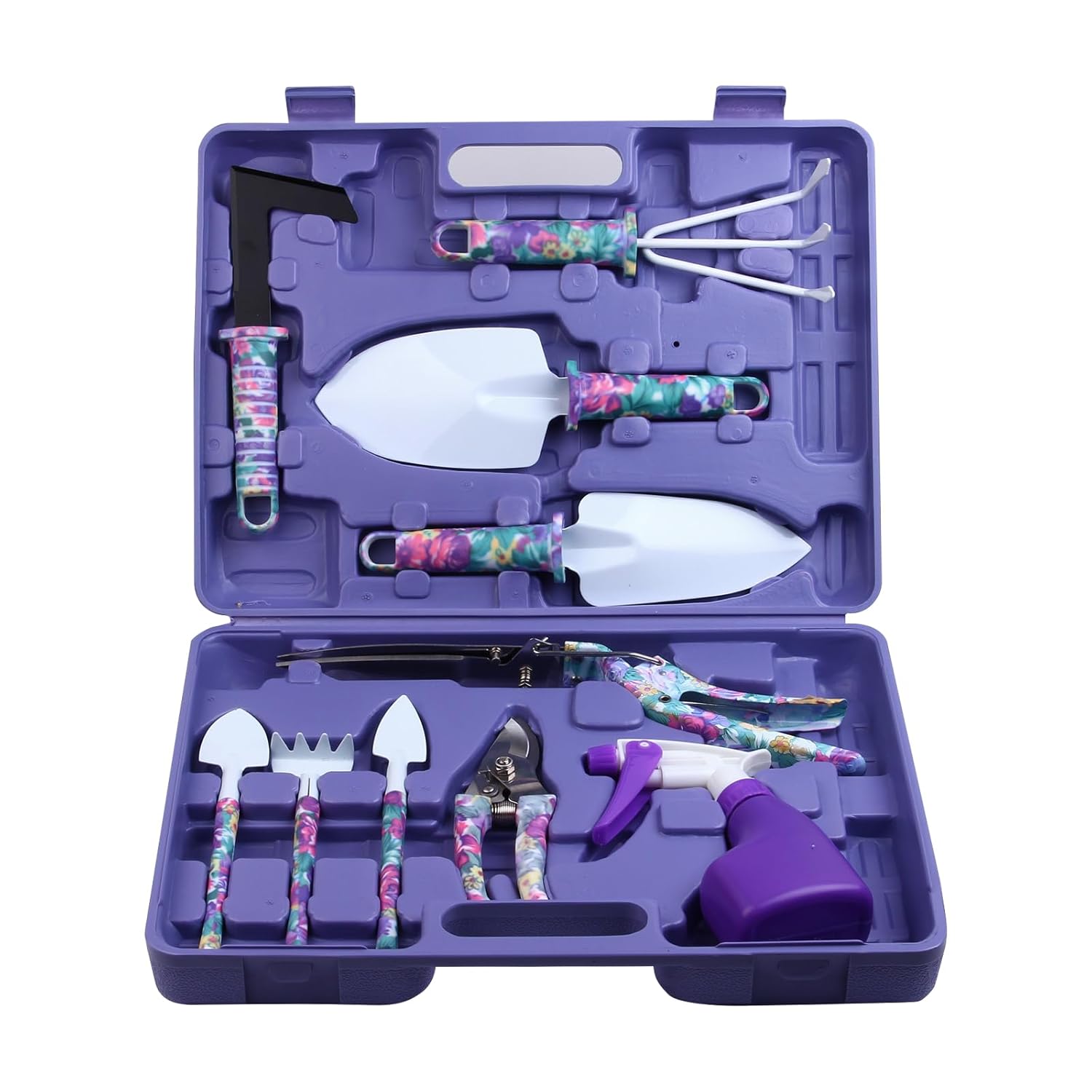 Purple Garden Tools Set with Carrying Case