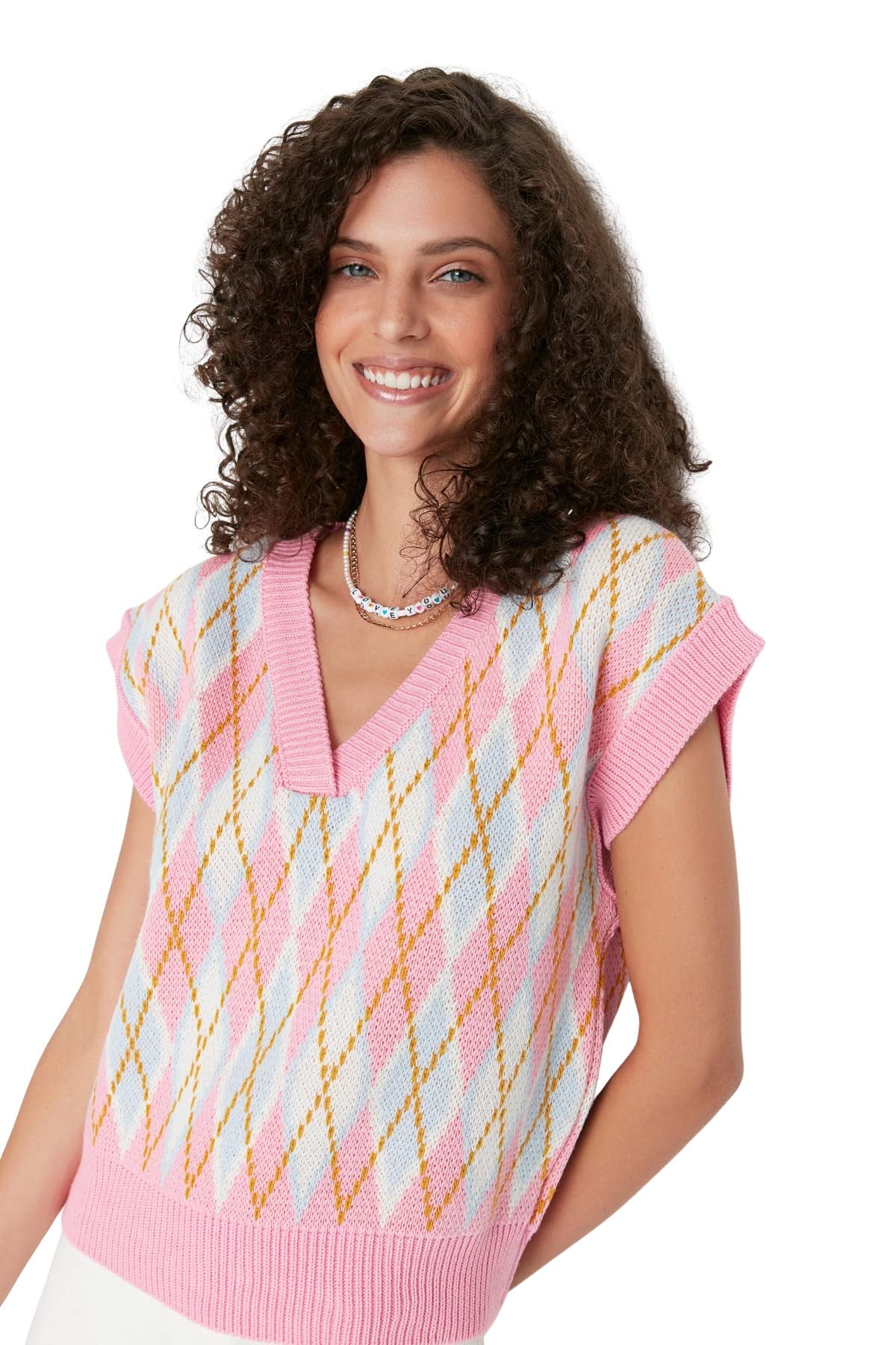 Trendyol Women Oversize Basic Crew Neck Knitwear Sweater Pink