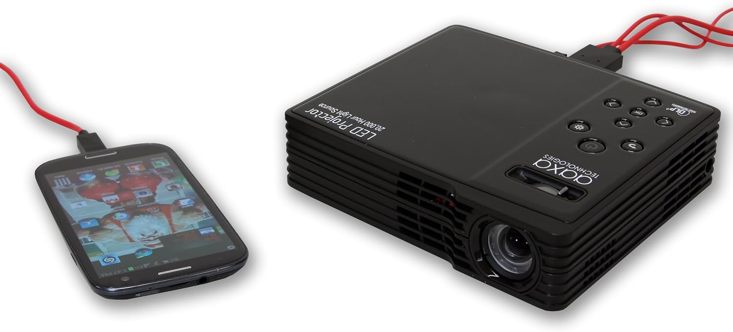 AAXA MP-300-02 LED Showtime 3D Pico/Micro Projector connected to an Android phone
