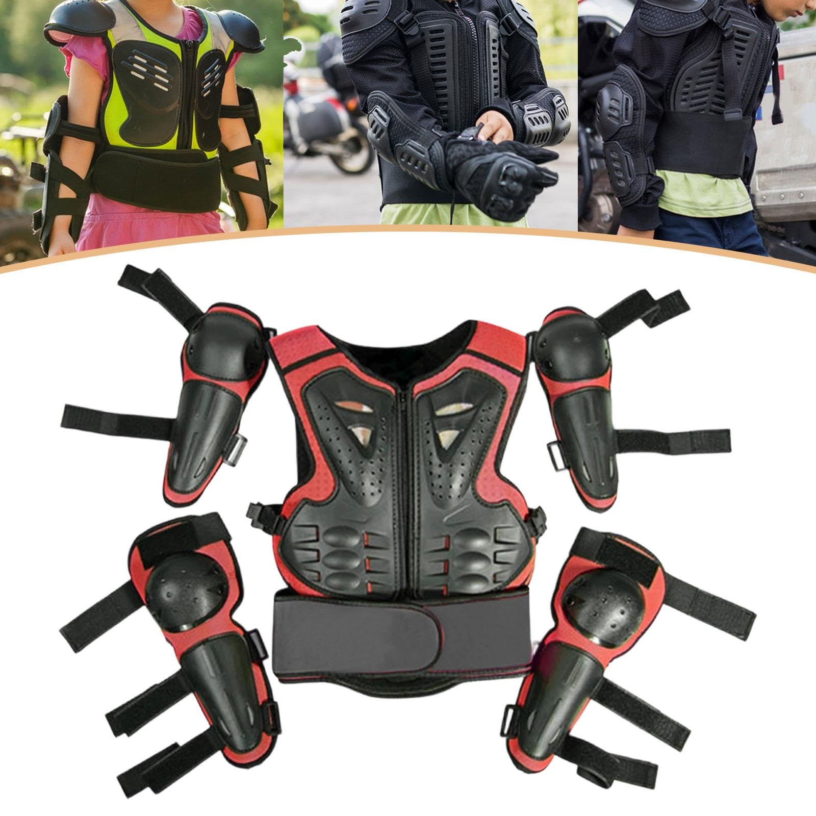 Tuta da per Bambini, Abbigliamento da, Resistente agli Urti, Attrezzatura per Motociclisti, Rosso