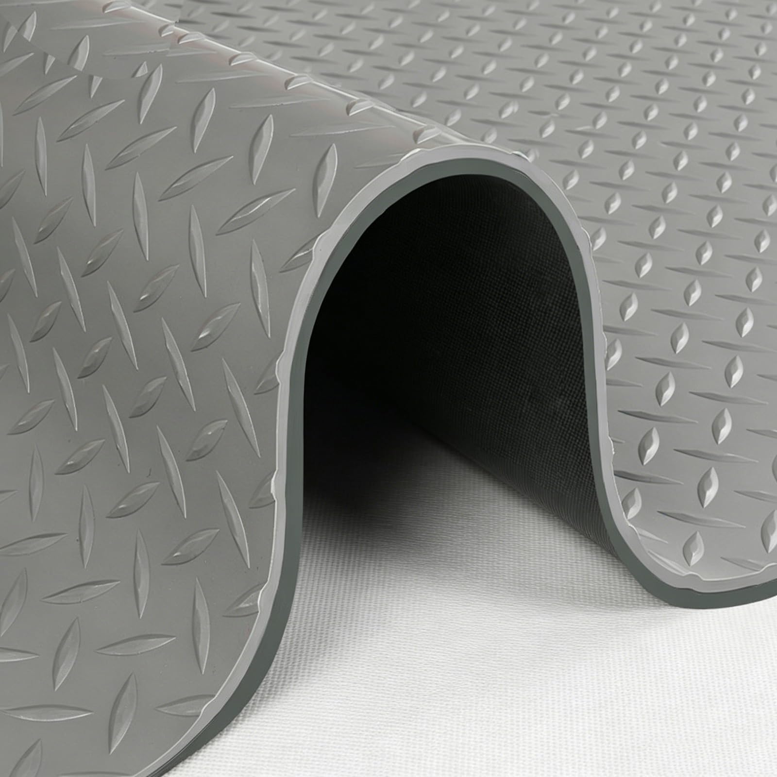 Stark Noppenmatte Gummimatte rutschfest, Gummiläufer Meterware Industrie und Handel, PVC Gummibodenbelag Rollen zum Schutz Bodenbelag Garagen- und Werkstatt Boden(Grey 5mm,W 1.2 x L 1 M)